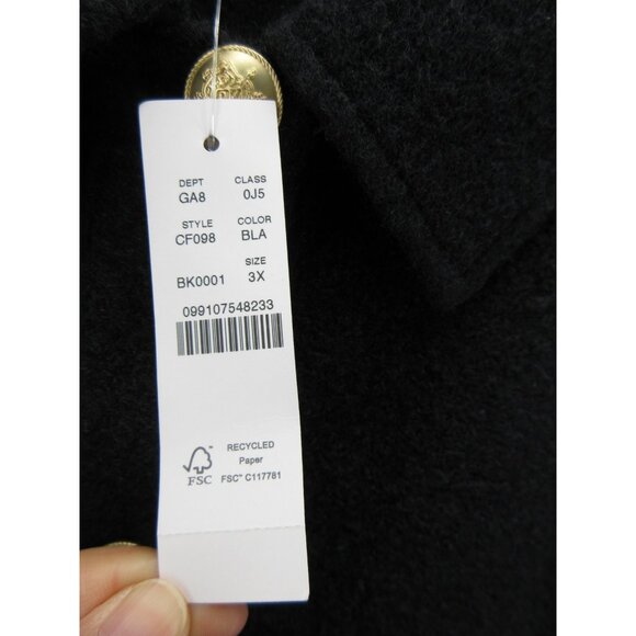 J Crew Jacket 3X Plus Boucle Barn Chore Coat Gold Buttons Preppy NEW - Picture 9 of 11